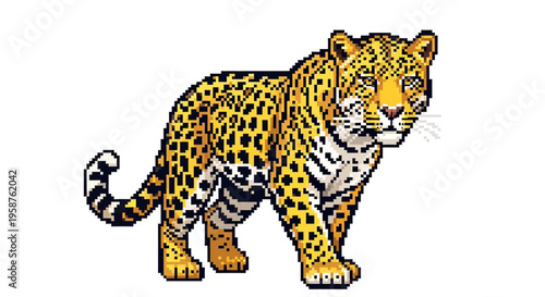 Majestic Jaguar Standing Proudly in a Powerful Pose.