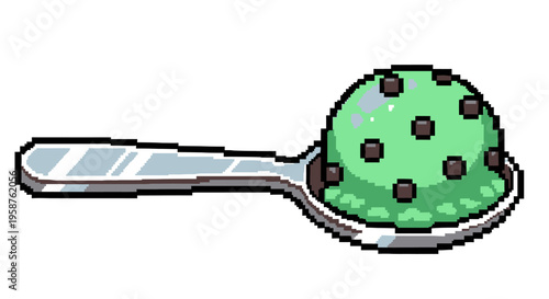Mint Chocolate Chip Ice Cream Scoop.