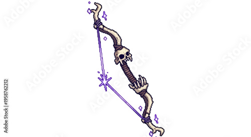Mystical Bow with Skull and Ghostly Aura.