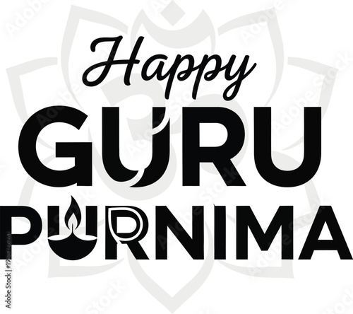 Guru purnima typography festival vector illustration .