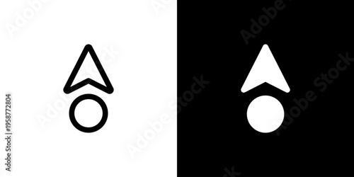 Move Up Arrow icon concept with flat Black White Background. Vector illustration.