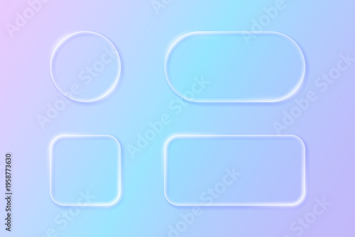 Collection glass effect button for design