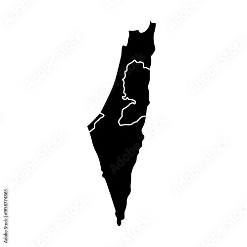 Israel map vector. Israel map silhouette