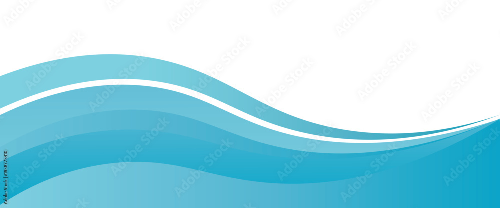 Fototapeta premium Blue and white business wave banner background. vector