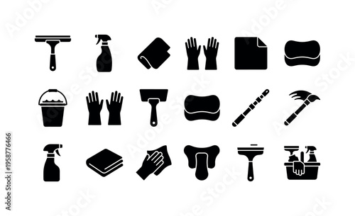 Collection of essential window cleaning tools and supplies for a spotless finish