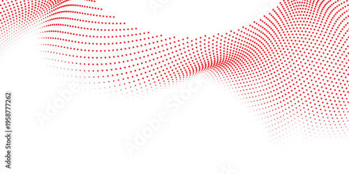 Cuadro en lienzo Abstract background with red wavy dotted lines