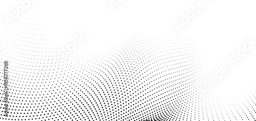 Abstract background with a wave of black dots on a