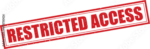 Red Restricted Access Rubber Stamp Sign Mark Word Text Written in Grunge Vector in Grunge Border in Transparent Background, Svg, Png