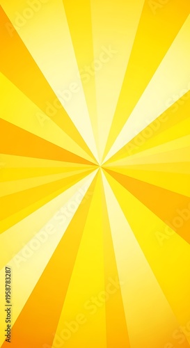 Yellow Sunburst Rays Background Bright Sunny Radiance Pattern.