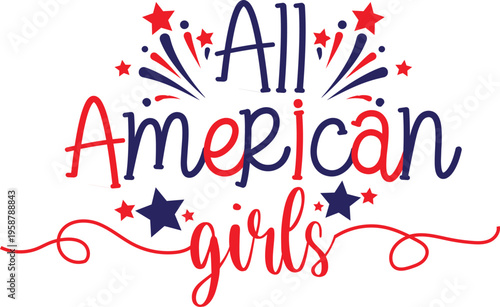  4th of july vector art. patriotic typography design with fourth of july fireworks and rocket illustration