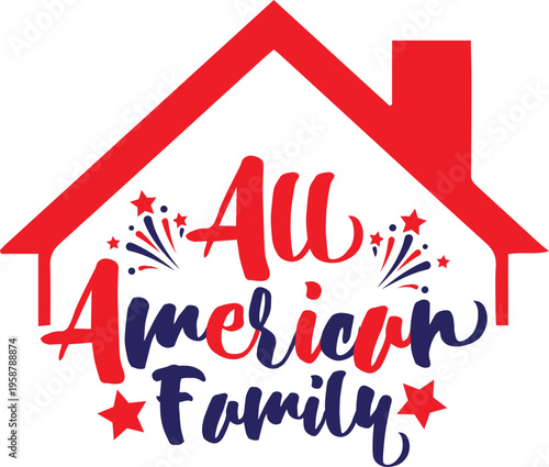  4th of july vector art. patriotic typography design with fourth of july fireworks and rocket illustration