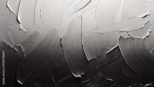 Abstract Black and White Palette Knife Texture Background