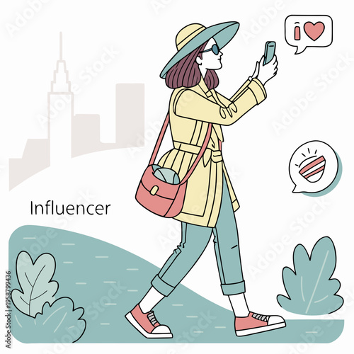 A woman taking a photo with her smartphone