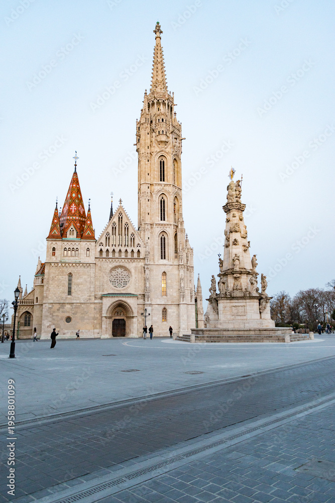 Fototapeta premium the Matthias Church in Budapest at blue hour Hungary Europe