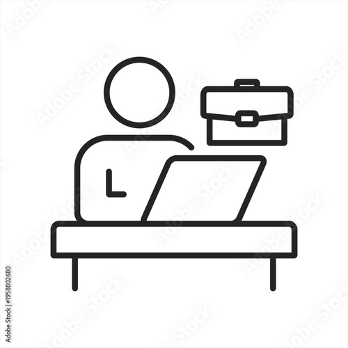 Office work vector icon illustration concept