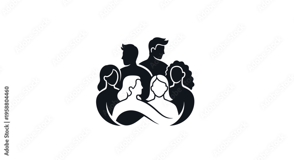 Obraz premium Diverse group of people forming a community or team