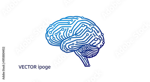 Digital human brain depicted as electronic circuit board