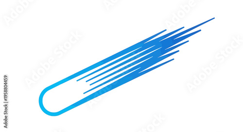 Dynamic blue speed trail or comet design element