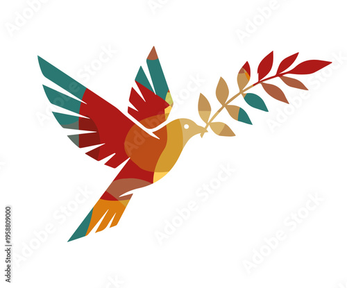 Abstraction of a dove of peace. hand drawing. Not AI. Vector illustration