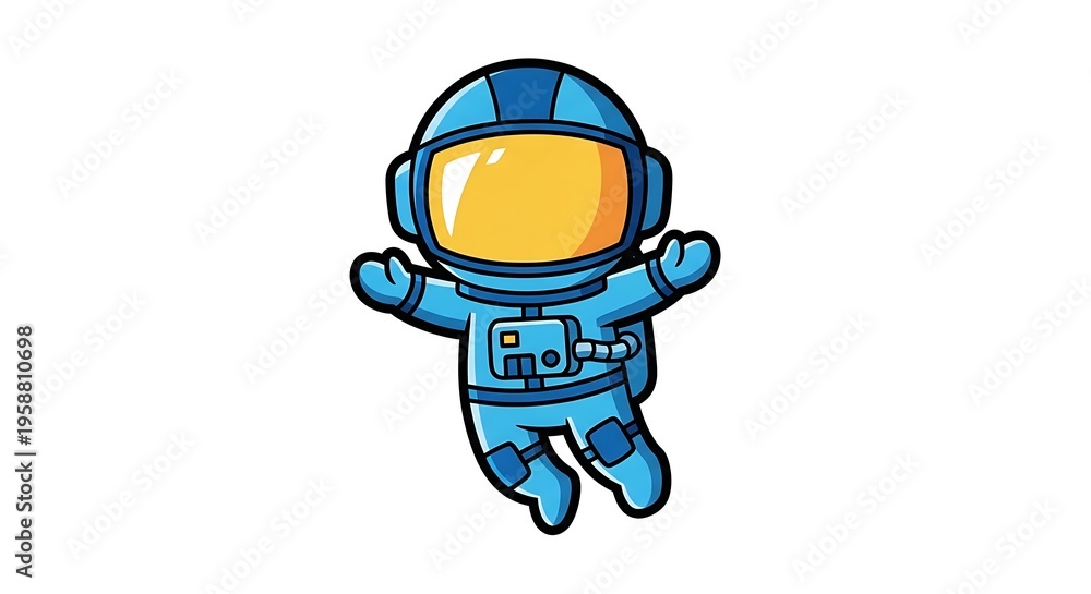 Obraz premium Blue cartoon robot toy with a rocket in a 3D technology style illustration