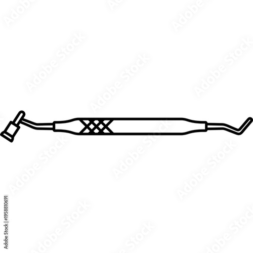 Minimalistic dental amalgam filling carrier outline icon