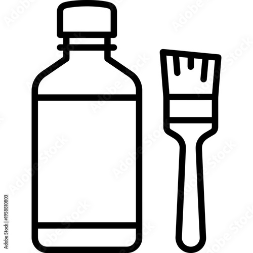 Minimalistic wood finishing oil bottle outline icon