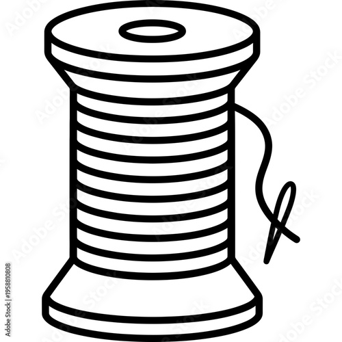 Minimalistic colored headband silk thread spool outline icon