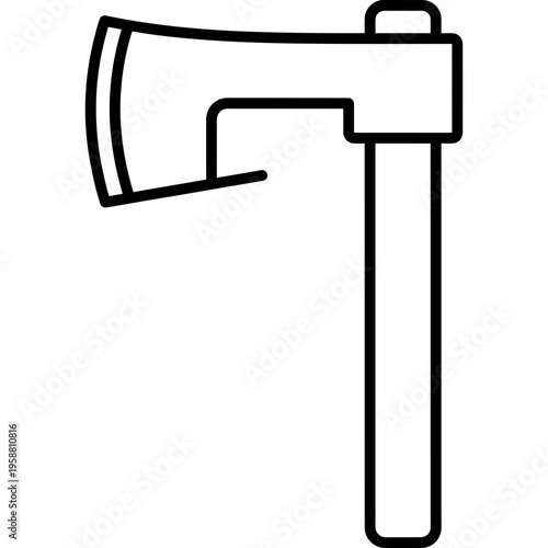 Minimalistic cleaving froe splitting tool outline icon