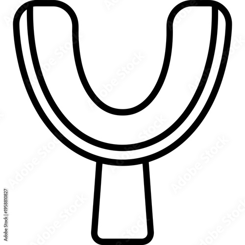 Minimalistic dental impression tray for molds outline icon