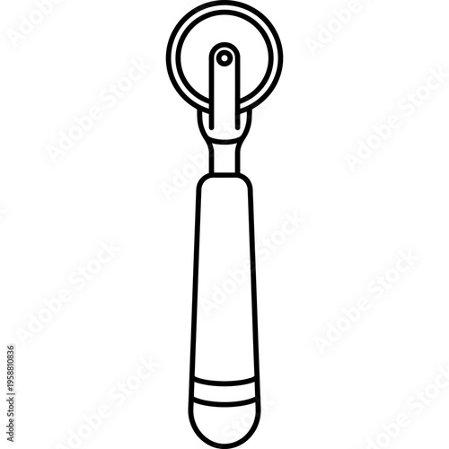 Minimalistic bookbinding fillet line rolling wheel outline icon