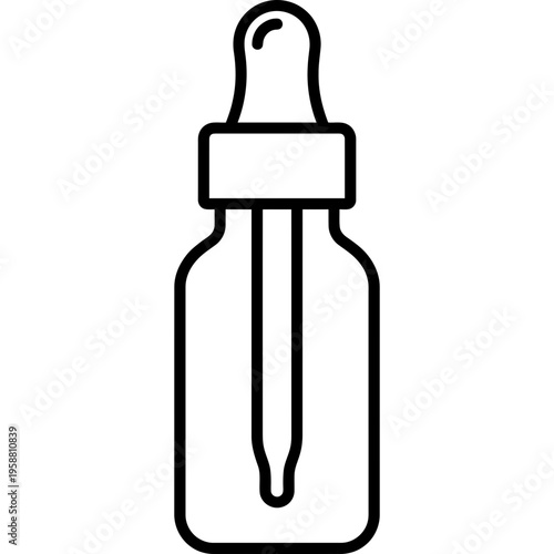Minimalistic candle fragrance oil bottle outline icon