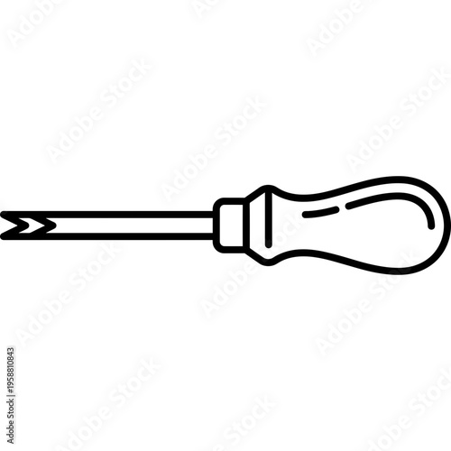 Minimalistic liner graver V-shaped tip outline icon