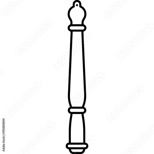 Minimalistic turned wooden model ship mast outline icon