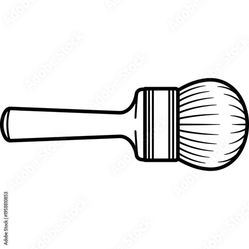 Minimalistic round bookbinding paste brush outline icon