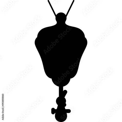 Minimalistic kite bridle line attachment outline icon