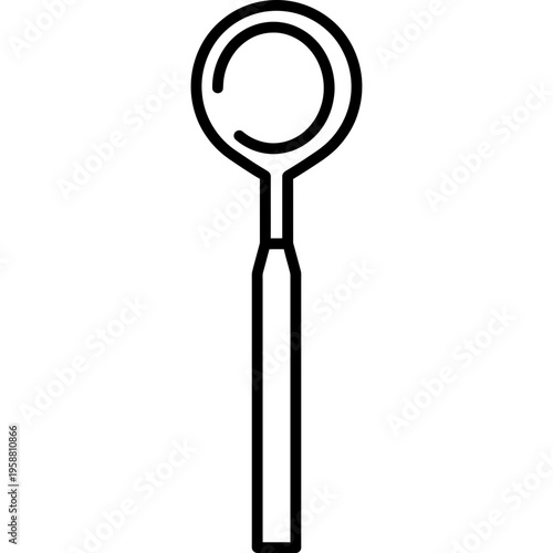 Minimalistic dental mouth inspection mirror outline icon