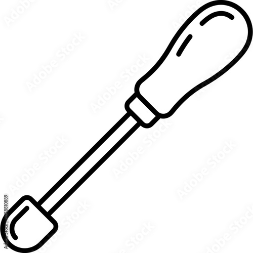 Minimalistic repousse pushing tool outline icon