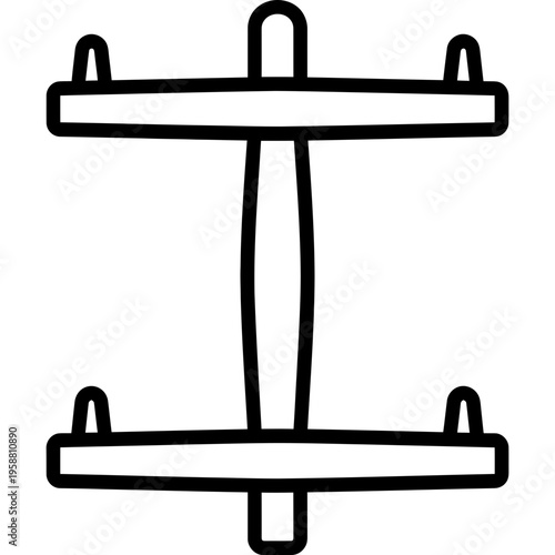 Minimalistic wooden niddy-noddy skein winder outline icon