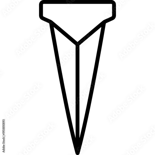 Minimalistic steel wood splitting wedge outline icon