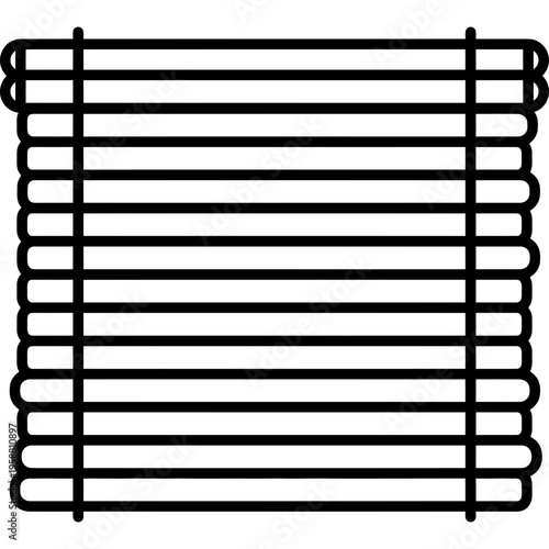 Minimalistic bamboo rolling mat for wet felting outline icon