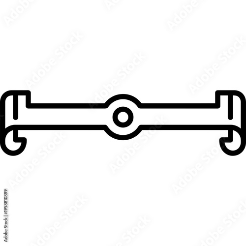 Minimalistic wick centering bar clip outline icon