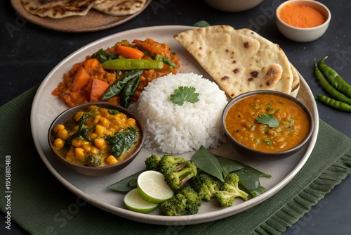 Traditional Sattvic Meal – Ayurvedic Vegetarian Food in Aesthetic Photography