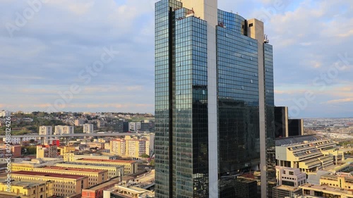 Time-lapse of modern skyscrapers and office buildings in Naples.