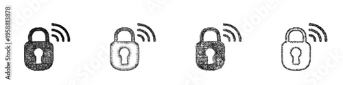 Sketch smart lock icon design set
