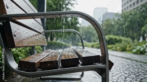 Rainy Day in the City Park.