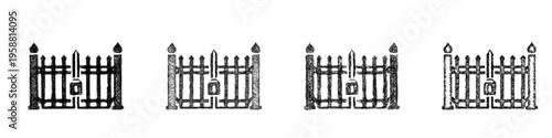 Sketch security gate icon design set