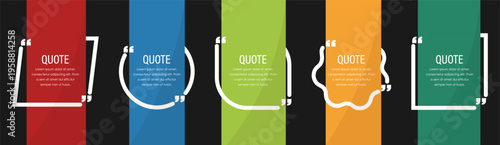 Quote templates collection. Vertical cards with text blocks and quotation marks. Clean layouts for social media, stories and presentation slides