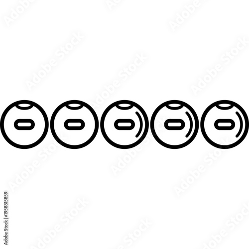 Minimalistic tiny metallic bead heads for fly tying outline icon