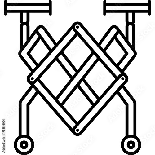 Minimalistic accordion pallet spring mechanism outline icon