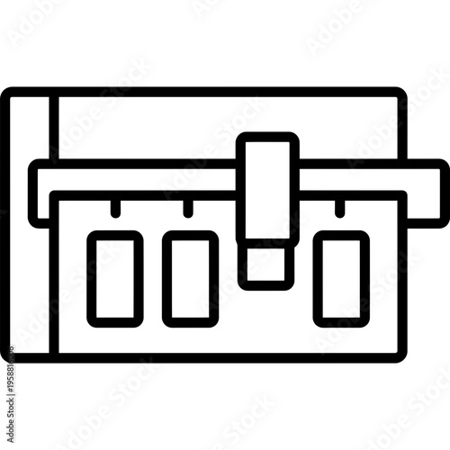 Minimalistic accordion register switch slide outline icon